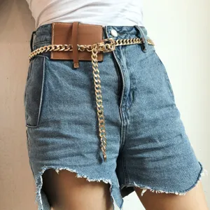 Punk grobe Kette Taillengürtel mit kleiner Tasche, sexy Streetwear Körperkette für Damen.