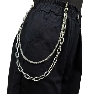 Chaîne de Taille en Métal Minimaliste Chaîne Os de Serpent Multicouche Chaîne de Pantalon Bijou de Corps Pour Femmes Hommes Unisexe