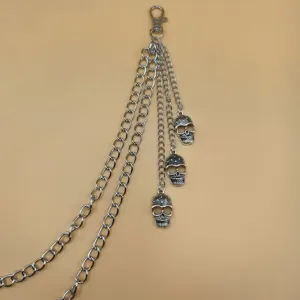 Retro skull metal pants chain, punk multi-layer waist chain jewelry for women.