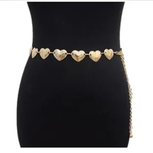 Catena da vita in metallo dorato a cuore da donna, gioiello corpo sexy, cintura regolabile.
