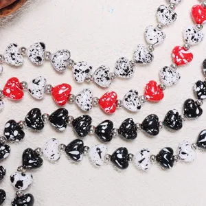 Fashionable acrylic heart beaded chain accessory for baseball caps and DIY jewelry making decor