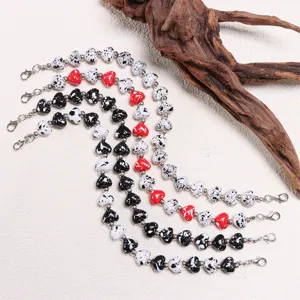 Acrylic heart beaded hat chain stylish European American style versatile accessories for baseball cap