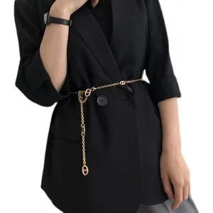 Chaine de taille en metal pour femme bijou de corps chic ceinture doree elegante pour blazer