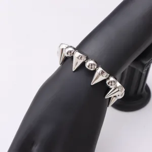 Punk spike ball choker necklace, silver metal alternative jewelry for edgy styles and daily wear.