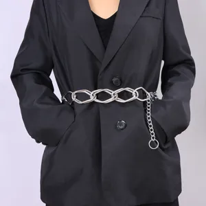 Women Metal Waist Chain Punk Geometric Chain Belt Versatile Decorative Body Chain Fashion Trendy Jewelry Accessories