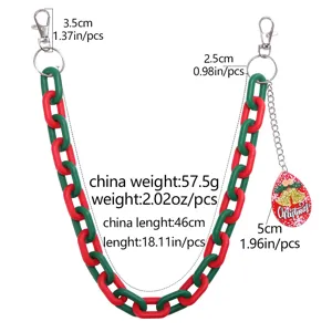 Christmas green red acrylic chain pants chain hip hop style holiday decoration accessory