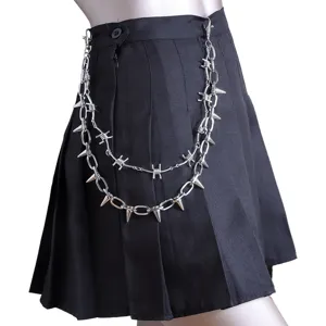 Cadena de cintura de metal multicapa estilo punk, ideal para espectáculos y moda.