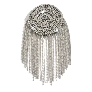 Glänzende Strass Quaste Schulter Epaulette Kristall Fransen Brosche für Bühne Kleid Anzug