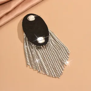 Silberne Strass Quaste Schulterbroche Epaulette für Anzug Kleid DIY Mode Accessoire
