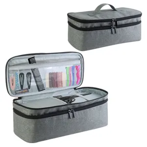 Bolsa organizadora doble para secador de pelo rizador de viaje portátil gran capacidad