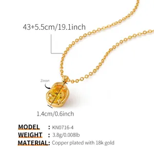 Collar con colgante de circón irregular chapado en oro elegante joya de moda estilo