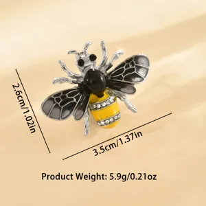 Squisita Spilla ape di cristallo Smalto Insetto Strass Accessorio Abito Gioiello Regalo