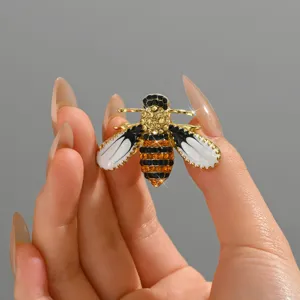 Spilla ape con strass da donna simpatico cristallo insetto abito risvolto gioielli regalo