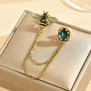 Spilla ape con strass catena cristallo spilla accessorio abito vintage di lusso