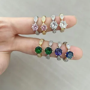 Luxus glitzernde Zirkonia verstellbare Ringe mehrfarbige Mode Finger Schmuck Detailansicht