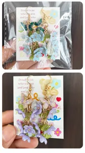 Schmetterling Blumen Ohrringe süßer Stil Mode Schmuck Geschenk für Damen Mädchen Accessoires.