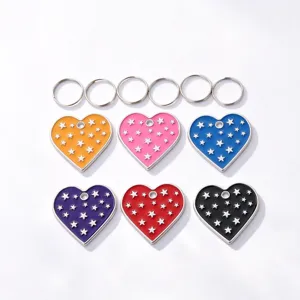 Hartvormige Huisdier Hond Penning Zinklegering Sterrenpatroon Gekleurde Hanger Decoratie Voor Honden