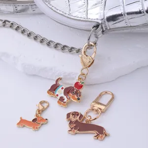 Zinklegering druppel appel teckel hanger sleutelhanger schattig dier metaal accessoire accessoire