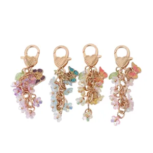 Chic papillon fleur porte-clés sac pendentif ensemble cadeau mode accessoires chic