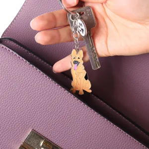 Cute Metal Dog Keychain German Shepherd Husky Alaskan Malamute Puppy Bag Pendant Charm Accessories Gift for Dog Lovers