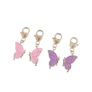 Vlinder geëmailleerd legering hanger met hartsluiting voor ketting armband tas DIY