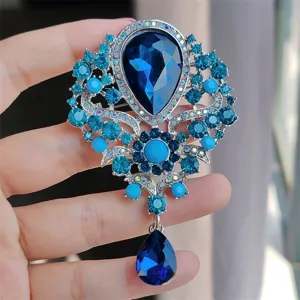 Vintage Krystallos Stras Alloy Brooch Pin Me Kremasto Dakry Moda Kosmimata Accessories Gia Gynekes Andres