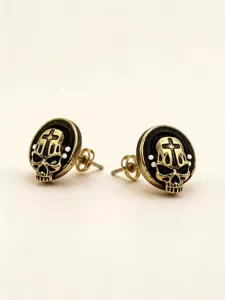 Vintage gotische Totenkopf Kreuz Ohrstecker fuer Damen Herren Punk Schmuck Zubehoer