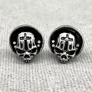 Vintage Gotisch Totenkopf Kreuz Ohrstecker Unisex Punk Streetwear Retro Schmuck