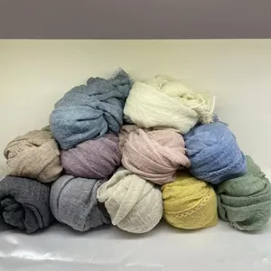 Solid color lace scarf women autumn winter warm stylish shawl multiple colors detail view