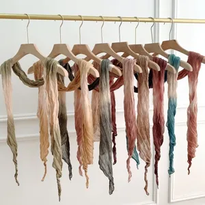 Fashion Gradient Tie-Dye Polyester Scarf Lightweight Soft Versatile Long Shawl Elegant Daily Neck Scarf For Women