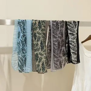 Korean Retro Patchwork Lightweight Scarf Botanical Floral Polka Dot Plaid Print Long Scarf Women Fashion Shawl