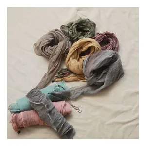 Detailed view of stylish tie-dye gradient scarves, versatile fashion neckerchief accessories.