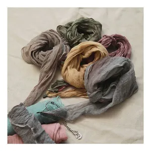Vintage tie-dye gradient scarf multi-functional chic elegant breathable neck wrap for women.