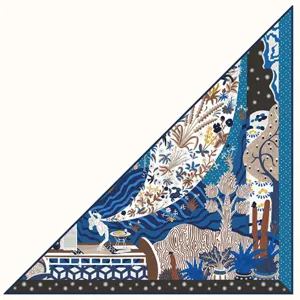 Fashion twill large triangular scarf for women, elegant animal print summer shawl.