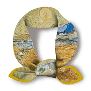 Classic Van Gogh oil painting small square silk scarf women retro art hair band neck scarf