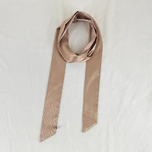 Silk feel skinny hair scarf twilly ribbon for bag handle neck wrap accessory basic casual daily
