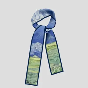 Van Gogh oil painting art print skinny silk scarf stylish bag ribbon hair band for women
