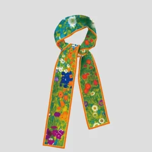 Van Gogh oil painting art narrow silk scarf, floral print bag ribbon and hair band accessory.