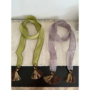 Retro Literary Cotton Linen Scarf Women Spring Thin Tassels Long Neck Scarf Elegant Commuting Daily Accessories