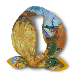 Classic Van Gogh oil painting print small square scarf retro art style hair band neck scarf.
