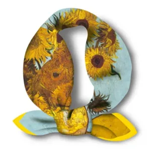 Classic Van Gogh oil painting small square scarf, retro artistic hair band and silk neckerchief.
