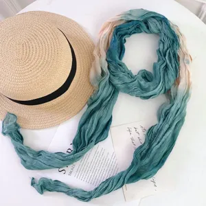 Gradient tie-dye scarf versatile chic lightweight decorative neck scarf for women spring autumn.