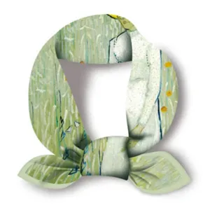 Classic vintage Van Gogh oil painting style small silk scarf neckerchief hair band detail