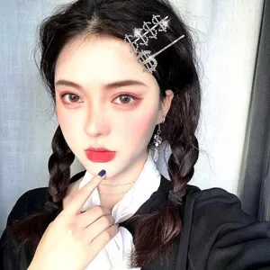 Silver rhinestone dollar sign letter hairpin sweet fringe clip fashion hair accessories for women
