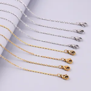 Edelstahl Halskette Kette Schmuck Zubehör Detail, feine DIY Gliederkette mit Karabinerverschluss.