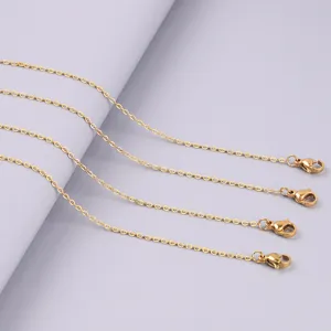 Edelstahl Gold Kreuzkette Halskette Schmuck Zubehör DIY Handwerk Detailansicht
