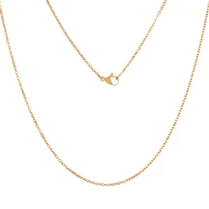 Feine Edelstahl Kreuzkette Halskette für Schmuck DIY Handwerk, goldene Grundzubehörteil