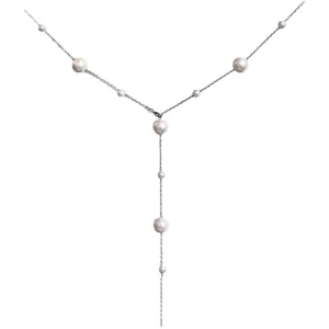 Élégant collier de perles en Y pour femmes, chaîne minimaliste délicate avec perles.