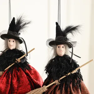 Halloween witch hanging doll decoration spooky festival plush toy home indoor party decor ornament
