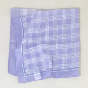 Koreaanse stijl paarse ruitjes sjaal, lichtgewicht vierkante dames sjaal, elegante nek accessoire.